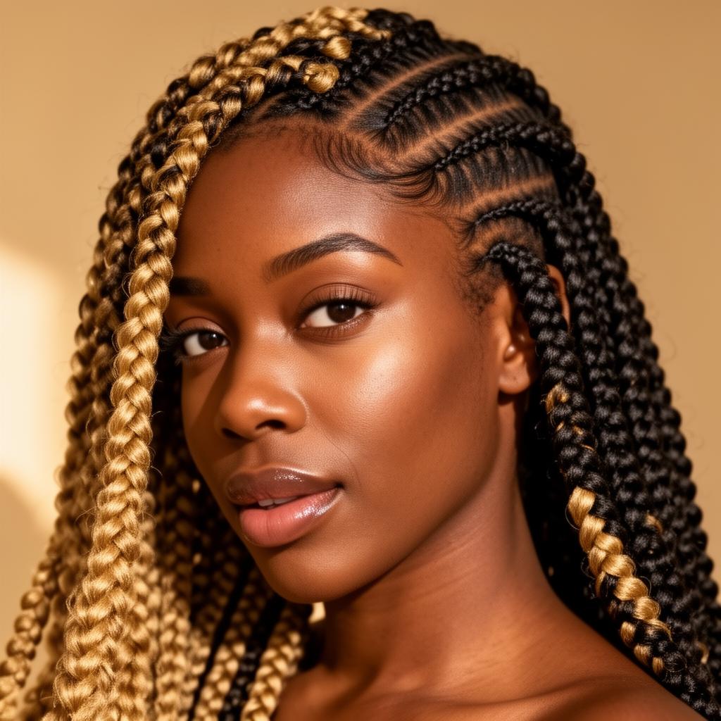 Half Feed-In Cornrow Half Sew-In / Crochet